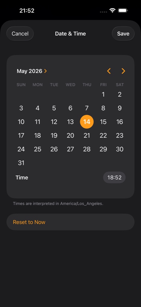 Picking a date and time